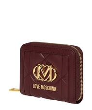 LOVE MOSCHINO EMBOSSED Cartera peque&ntilde;a con cremallera vino - Carteras Mujer - 3