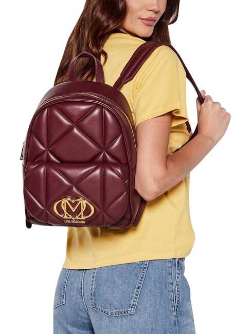 EMBOSSED Mochila con bolsillo frontal vino - Bolsos Mujer