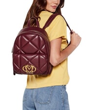 LOVE MOSCHINO EMBOSSED Mochila con bolsillo frontal vino - Bolsos Mujer - 2
