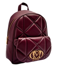 LOVE MOSCHINO EMBOSSED Mochila con bolsillo frontal vino - Bolsos Mujer - 5