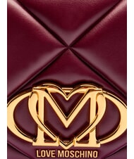 LOVE MOSCHINO EMBOSSED Mochila con bolsillo frontal vino - Bolsos Mujer - 8