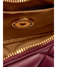 LOVE MOSCHINO EMBOSSED Bolso de hombro, doble portabilidad vino - Bolsos Mujer - 8