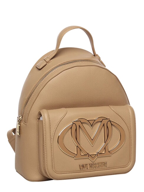 LOGO Mochila con bolsillo frontal beige - Bolsos Mujer