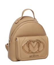 LOVE MOSCHINO LOGO Mochila con bolsillo frontal beige - Bolsos Mujer - 3