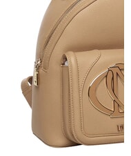 LOVE MOSCHINO LOGO Mochila con bolsillo frontal beige - Bolsos Mujer - 4