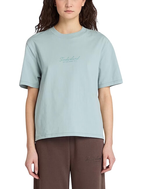 LUSH COMFORT Camiseta de algod&oacute;n azul plateado - camiseta