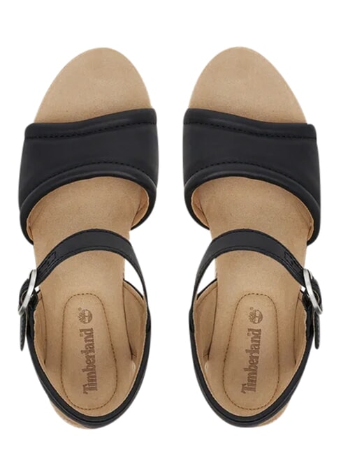 SANTORINI SUN Sandalias de cuero negro de grano completo - Zapatos Mujer