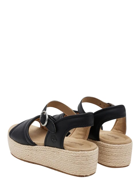 SANTORINI SUN Sandalias de cuero negro de grano completo - Zapatos Mujer