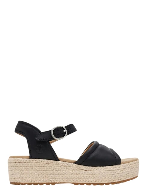 SANTORINI SUN Sandalias de cuero negro de grano completo - Zapatos Mujer