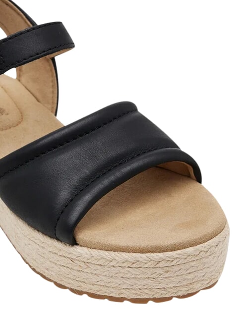 SANTORINI SUN Sandalias de cuero negro de grano completo - Zapatos Mujer