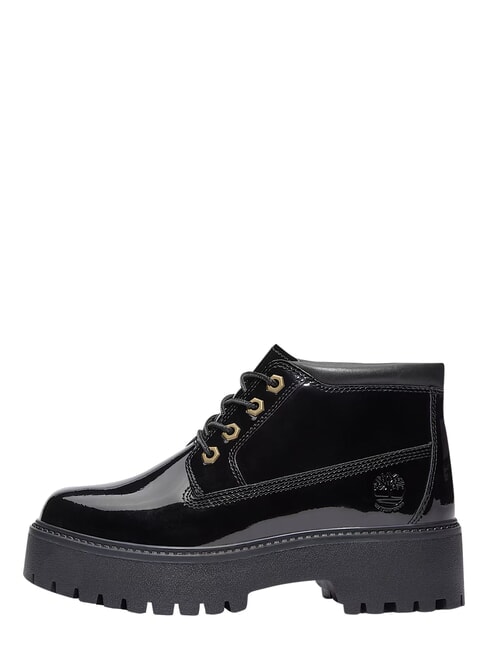 STONE STREET Bot&iacute;n de piel impermeable piel charol negra - Zapatos Mujer