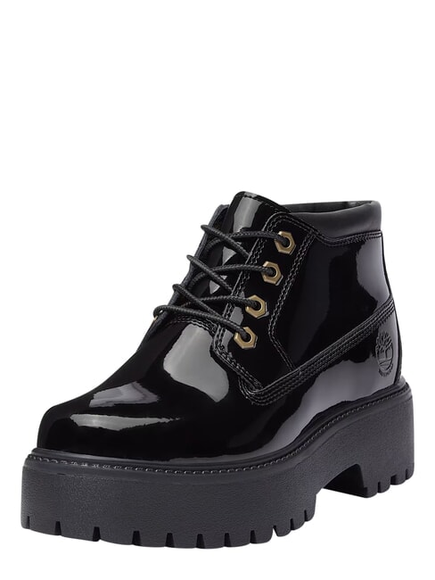 STONE STREET Bot&iacute;n de piel impermeable piel charol negra - Zapatos Mujer