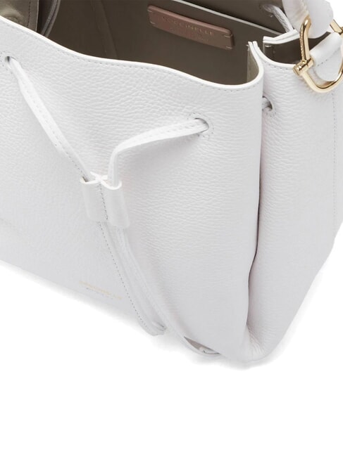 CAMPIONARIO - ECLYPS Bolso bombonera de piel martillada blanco brillante - Bolsos Mujer