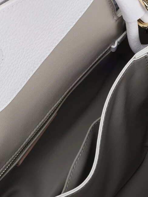 CAMPIONARIO - ECLYPS Bolso bandolera de piel martillada blanco brillante - Bolsos Mujer
