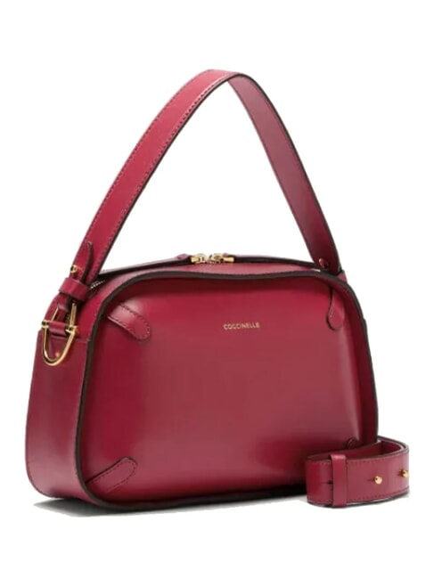 CAMPIONARIO - MALETA CALF COC Bolso bandolera de piel con bandolera sangr&iacute;a - Bolsos Mujer