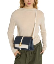COCCINELLE CAMPIONARIO - DORIAN BICOLOR Bolso de hombro de piel medianoche b/blanco - Bolsos Mujer - 2