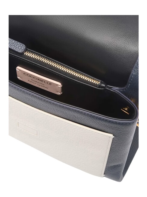CAMPIONARIO - DORIAN BICOLOR Bolso de hombro de piel medianoche b/blanco - Bolsos Mujer