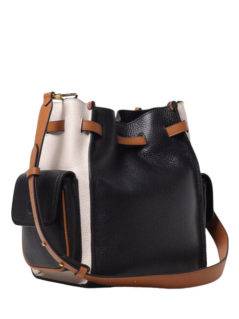 CAMPIONARIO - CAMPUS TRICOLOR Bolso de hombro negro/corderos/cuir - Bolsos Mujer