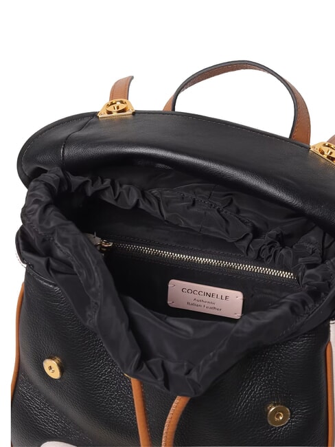 CAMPIONARIO - CAMPUS TRICOLOR Mochila de cuero negro/corderos/cuir - Bolsos Mujer