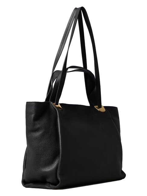 CAMPIONARIO - OLIVER Bolso de piel con doble asa negro - Bolsos Mujer