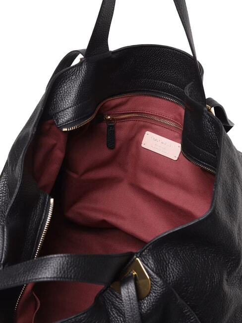 CAMPIONARIO - OLIVER Bolso de piel con doble asa negro - Bolsos Mujer