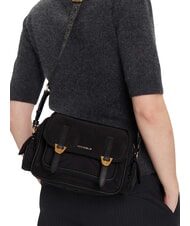 COCCINELLE CAMPIONARIO - CAMPUS PUFFY NY Bolso de hombro de nailon y piel negro - Bolsos Mujer - 2