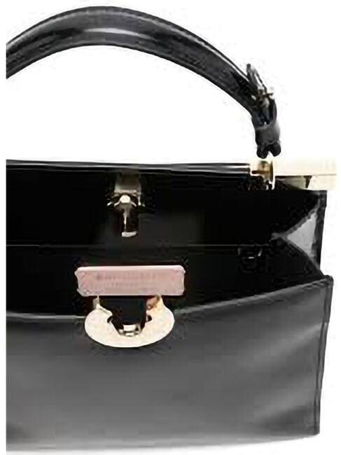CAMPIONARIO - BINXIE SHINY CALF Minibolso con correa para el hombro negro - Bolsos Mujer