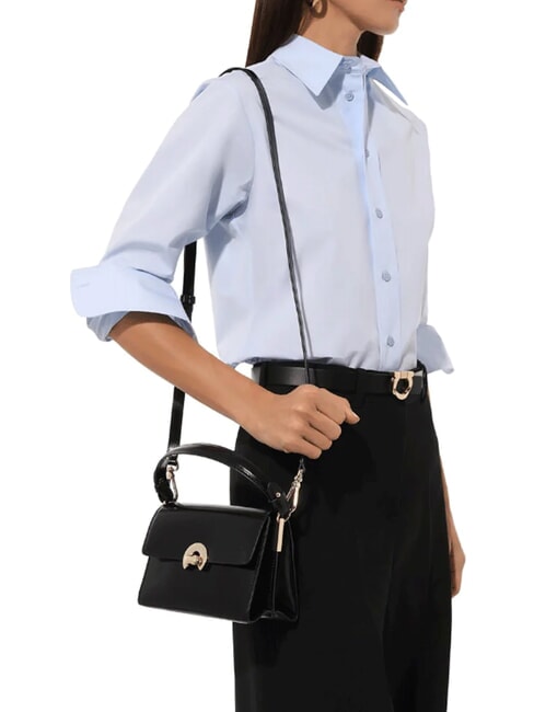 CAMPIONARIO - BINXIE SHINY CALF Minibolso con correa para el hombro negro - Bolsos Mujer