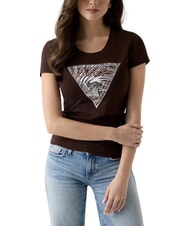GUESS ZEBRA TRIANGLE Camiseta de manga corta marr&oacute;n regio - camiseta - 2