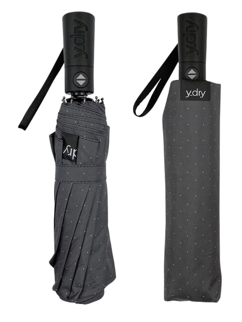 DANDY paraguas plegable autom&aacute;tico lunares negros oscuros - Paraguas