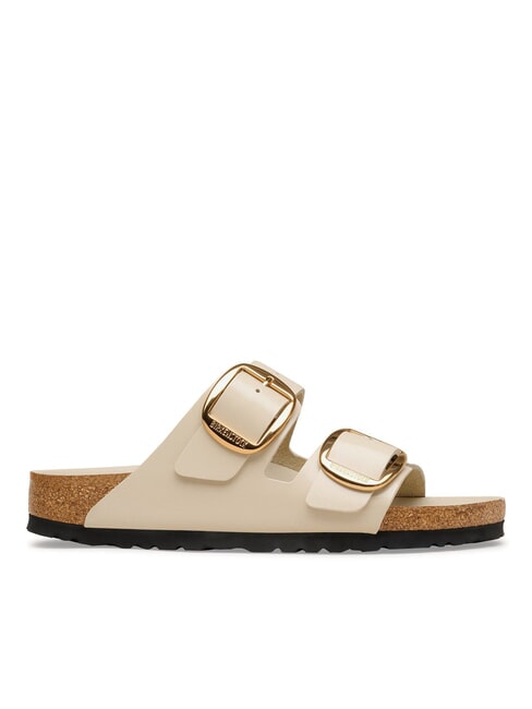 ARIZONA BIG BUCKLE  Sandalias de cuero ostra brillante - Zapatos Mujer
