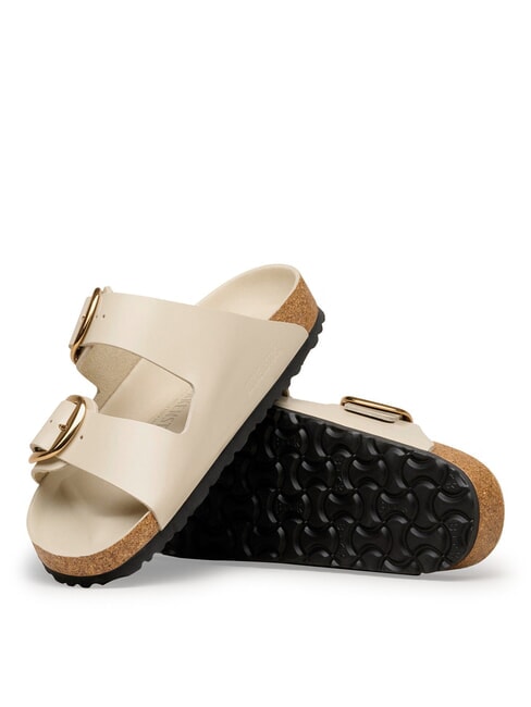 ARIZONA BIG BUCKLE  Sandalias de cuero ostra brillante - Zapatos Mujer