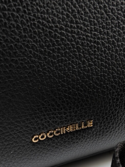 MARINA Bolsa de compras de cuero negro - Bolsos Mujer