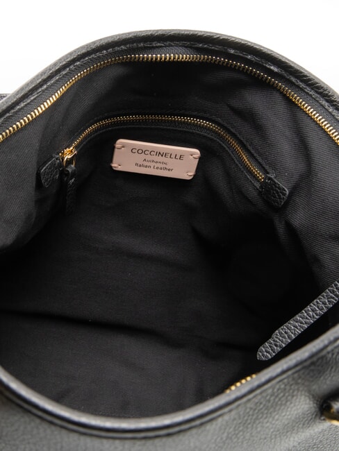 MARINA Bolsa de compras de cuero negro - Bolsos Mujer