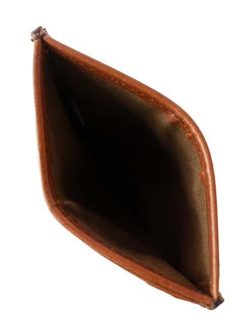 BIAGIO Tarjetero plano de cuero marr&oacute;n 14/rutenio paladio - Carteras Hombre