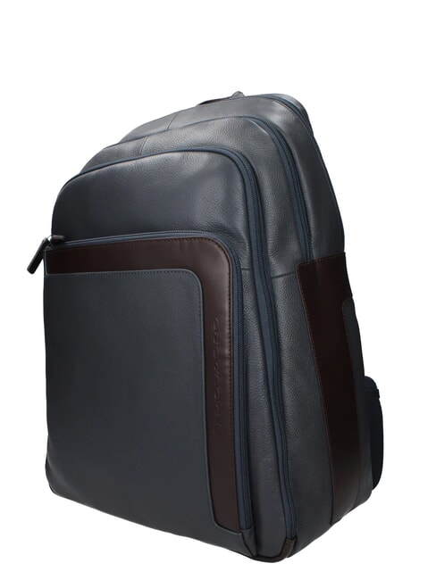 X1 Mochila de cuero para port&aacute;til de 15,6" azul / marr&oacute;n - Mochilas para port&aacute;til