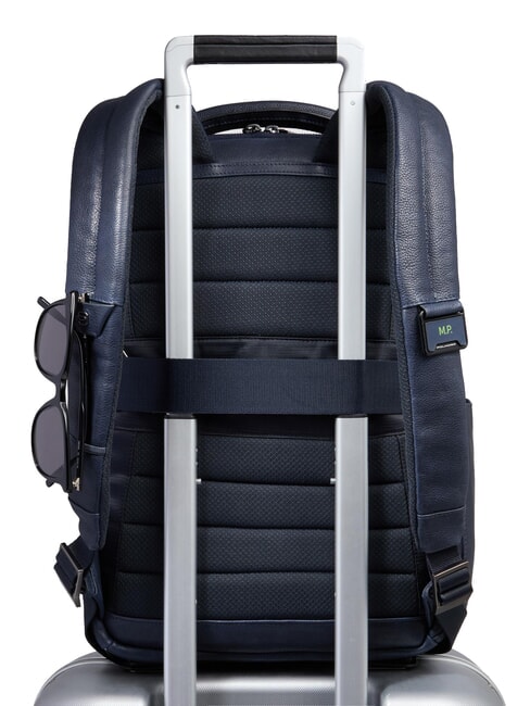 CRONUS Mochila para port&aacute;til de 14", de piel. azul - Mochilas para port&aacute;til