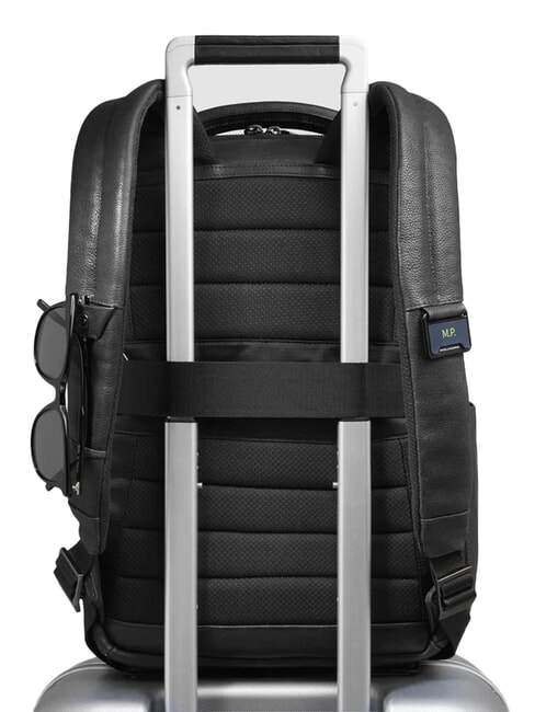 CRONUS Mochila para port&aacute;til de 14", de piel. negro - Mochilas para port&aacute;til