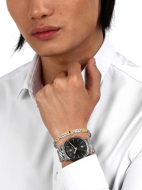 EPOCA Kit de reloj y pulsera negro - Relojes