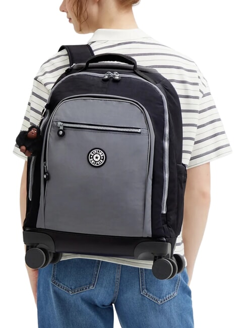 NEW ZEA Mochila con ruedas y soporte para port&aacute;til negro - Mochilas con ruedas