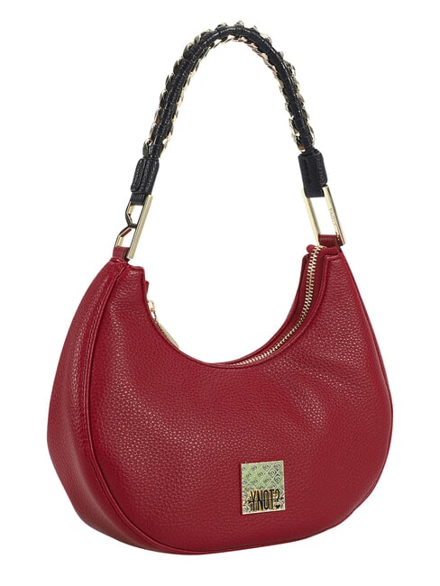 RACHEL Bolso de hombro con inserci&oacute;n de cadena cereza - Bolsos Mujer