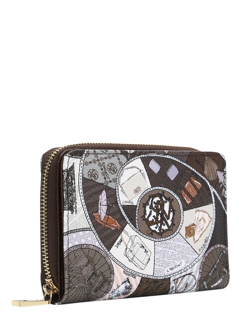 FASHIONOPOLY Cartera mediana, con cremallera. chocolate - Carteras Mujer