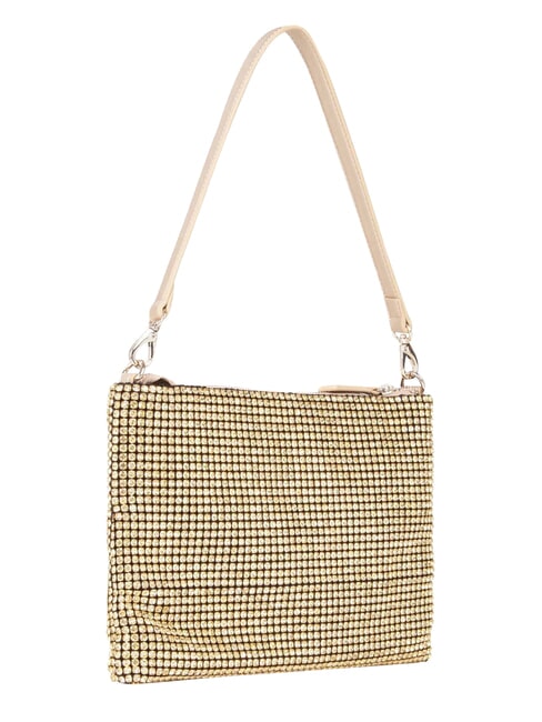 NABILAH Bolso de mano con pedrer&iacute;a y bandolera oro - Bolsos Mujer