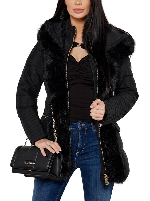 BRASS Bolso de hombro con solapa negro - Bolsos Mujer