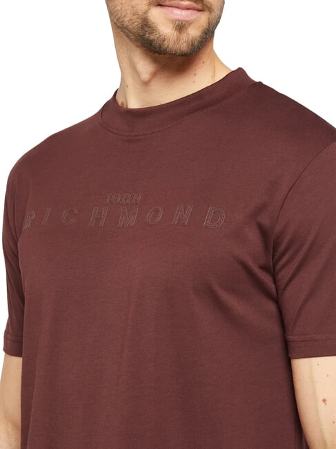 SOULOKU Camiseta con logotipo en relieve chocolate amargo - camiseta