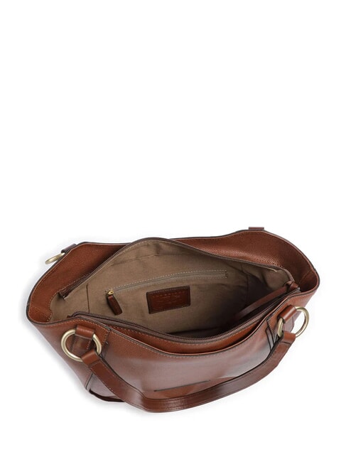 DOMITILLA  Bolso de hombro de piel BROWN - Bolsos Mujer