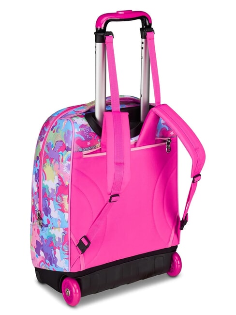 CUCCIOLI Mochila con carrito de 2 ruedas, fija fuxiafluo - Mochilas con ruedas