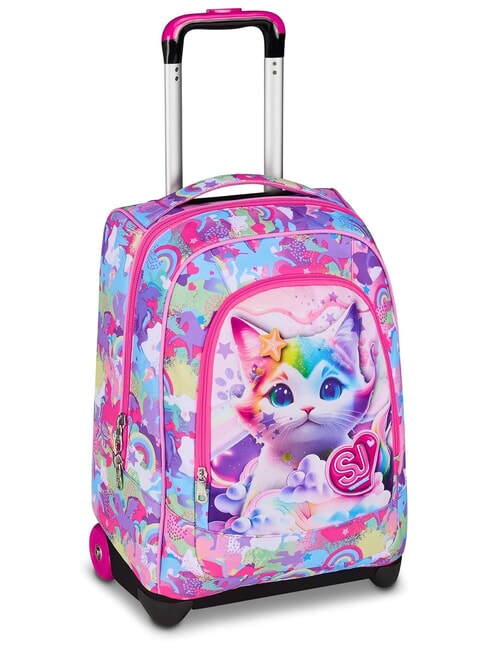 CUCCIOLI Mochila con carrito de 2 ruedas, fija fuxiafluo - Mochilas con ruedas