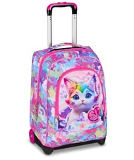 SJGANG CUCCIOLI Mochila con carrito de 2 ruedas, fija fuxiafluo - Mochilas con ruedas - 5