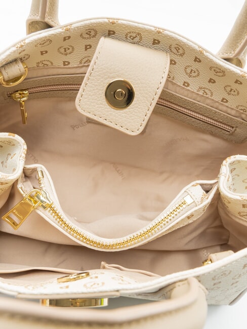 HERITAGE Bolso de mano con correa para el hombro. Marfil - Bolsos Mujer